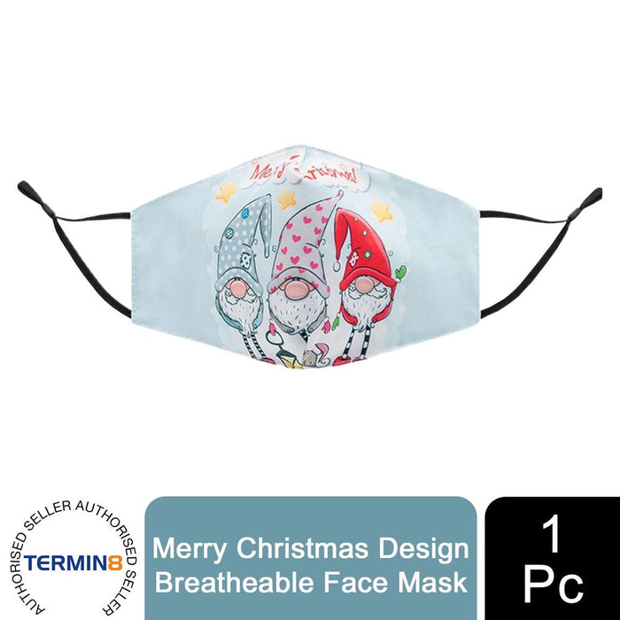 Termin8 Unisex Face Mask Printed Christmas Design, Lightweight & Breathable