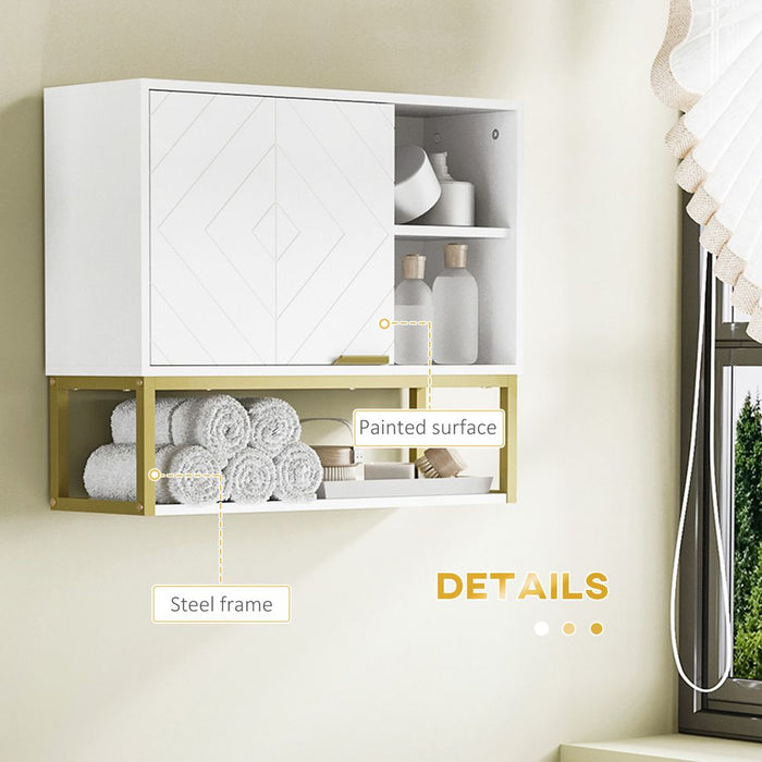 High-Quality kleankin Wall Cabinet: Adjustable Shelf, Stylish Storage Solution for Bathroom, Hallway, Living Room