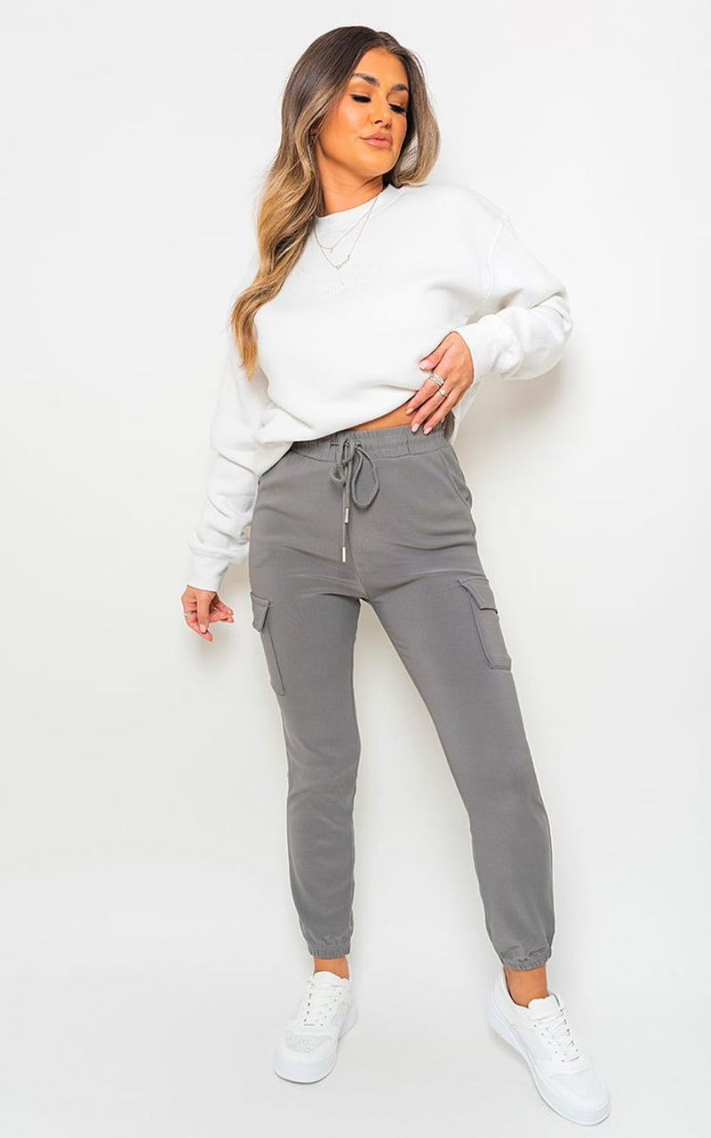 Trendy Fleece Lined Cargo Trouser with Drawstring