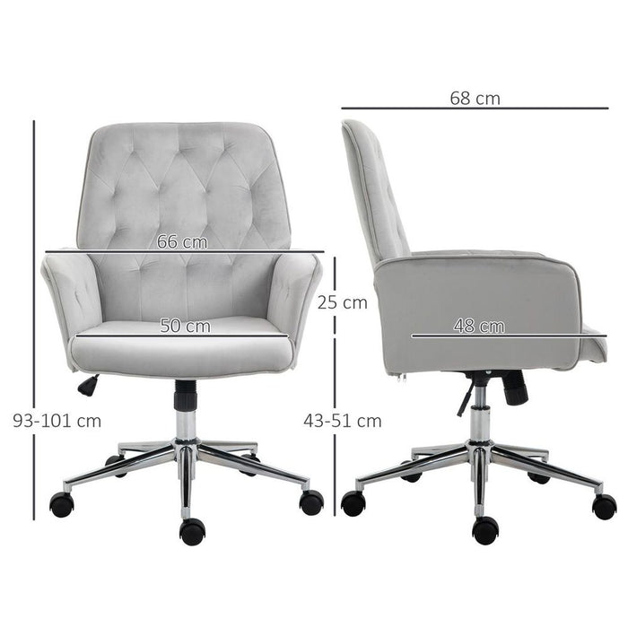 Premium Vinsetto Swivel Chair: Modern Style, Armrests, High-quality Upholstery, Light Grey - Perfect for Home Office!