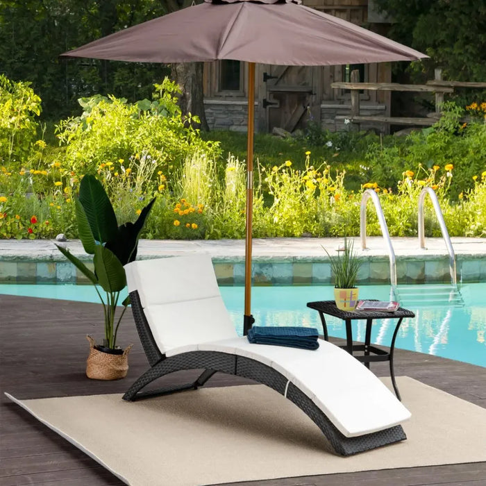 Ultimate Comfort Rattan Sun Lounger - Foldable, Reclining Garden Chair with Cushion