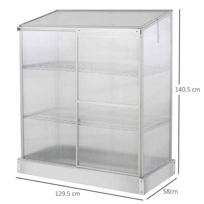 Premium Aluminium Greenhouse | 3 Tiers | Cold Frame | 129.5L x 58W x 140H cm