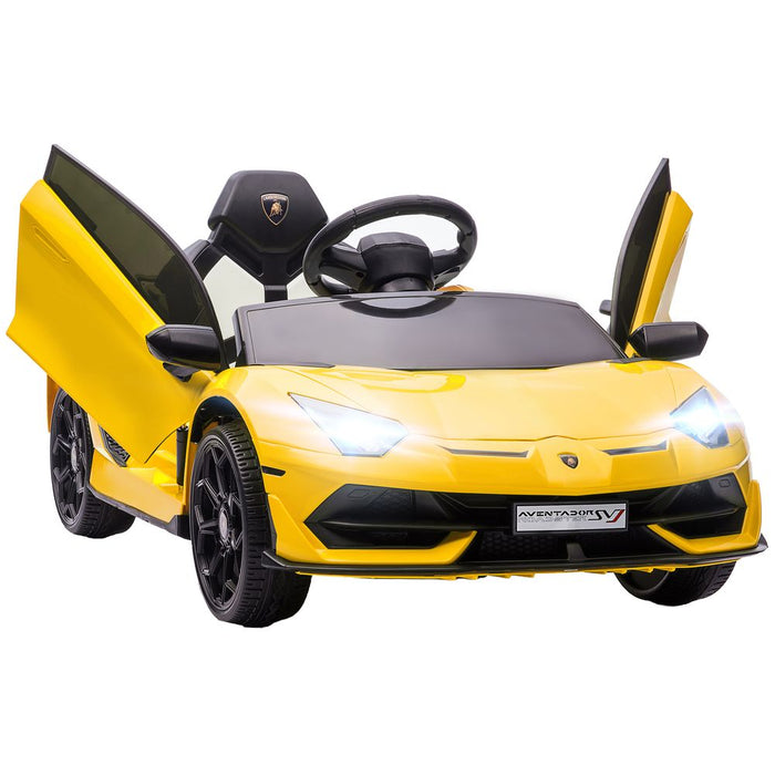 HOMCOM Lamborghini Aventador Licensed 12V Kids Electric Ride On Car - Yellow