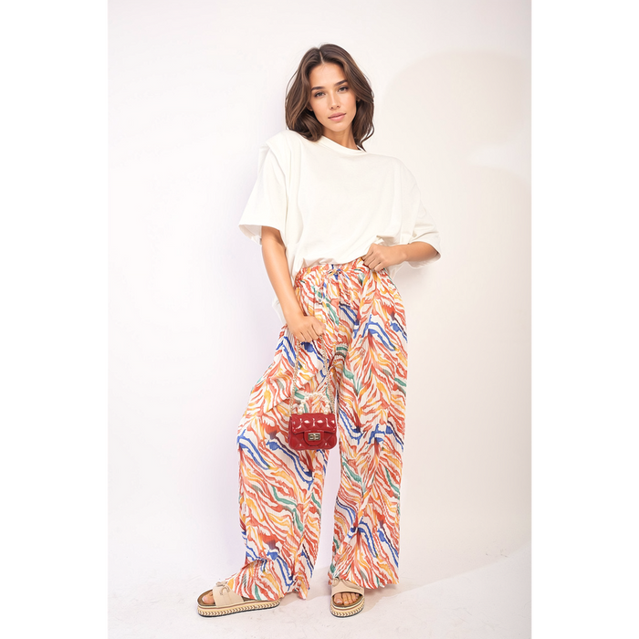 Pleated Wide Leg and Elastic Waist Trousers - Stylish, Comfortable, and Versatile!