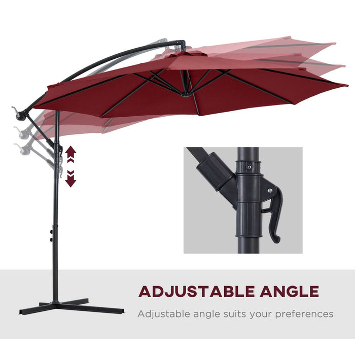 High-Quality Garden Banana Parasol Umbrella w/ Base - Outsunny