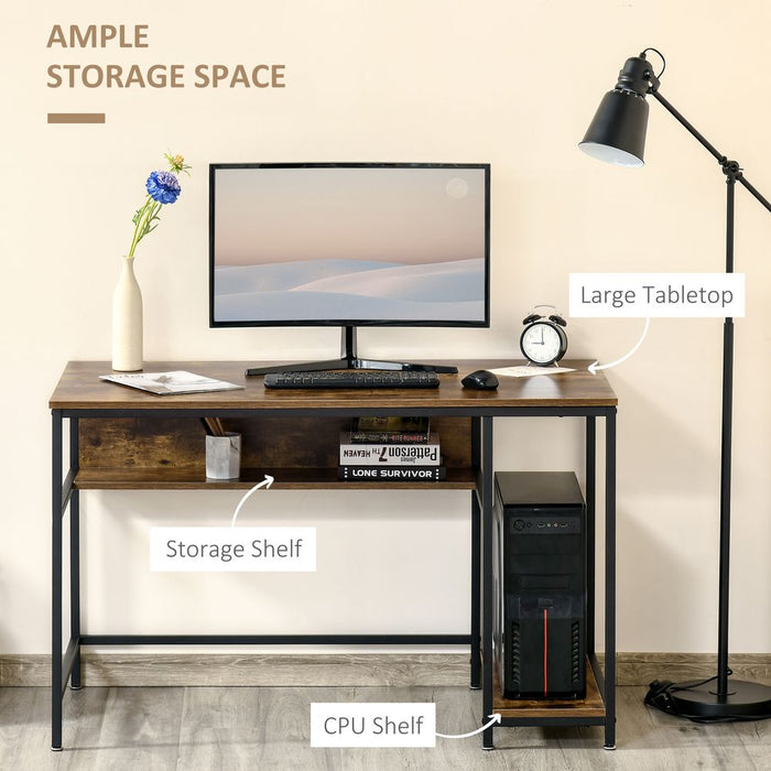 Rustic Brown Computer Desk Workstation with Storage - High-Quality, Versatile, and Stylish