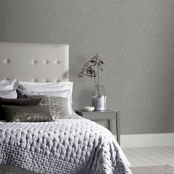 Luxury Linen Texture Mid Grey Decor - Unbeatable Quality