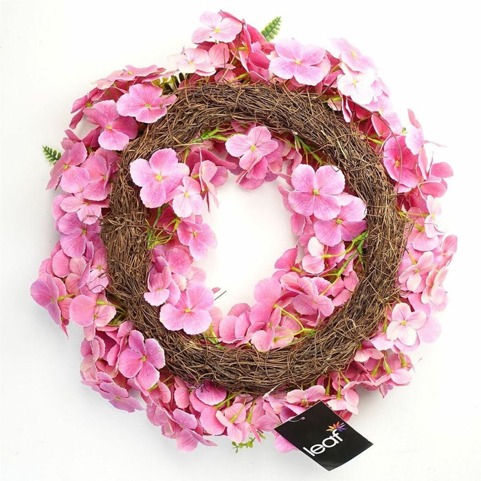 Premium 40cm Artificial Pink Floral Blossom Wreath