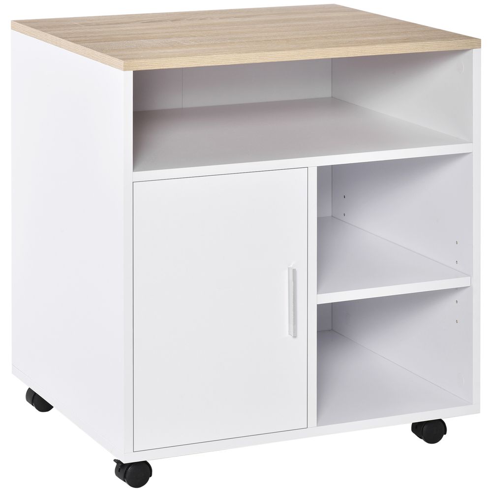 Multi-Storage Printer Unit Office Organisation w/ 5 Compartments Wheel ...