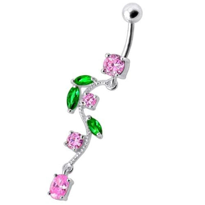 Fancy Multi Jeweled Fairy Dangling Body Jewelry Belly Ring