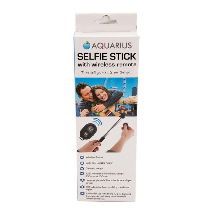 Aquarius Bluetooth Selfie Stick: Wireless Trigger, Lightweight, Black