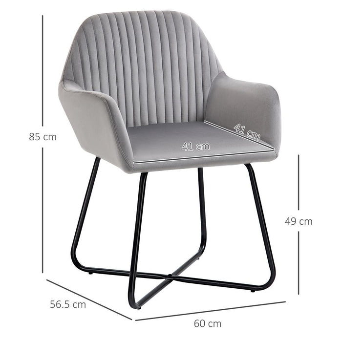 Ultimate Comfort Grey Velvet Accent Chair: Modern Design, Metal Base, Upholstered Lounge Armchair - Shop Now!