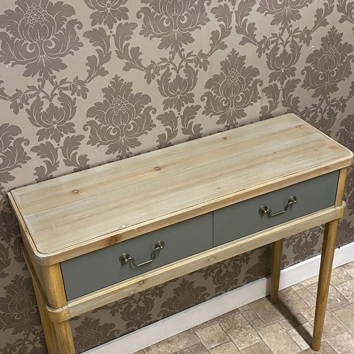 Premium Hand-Finished Wooden 2 Drawer Hall Table - 90cm