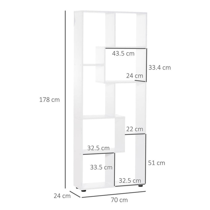 Elegant 8-Grid Bookshelf: Multipurpose Bathroom & Kitchen White Decor Shelf