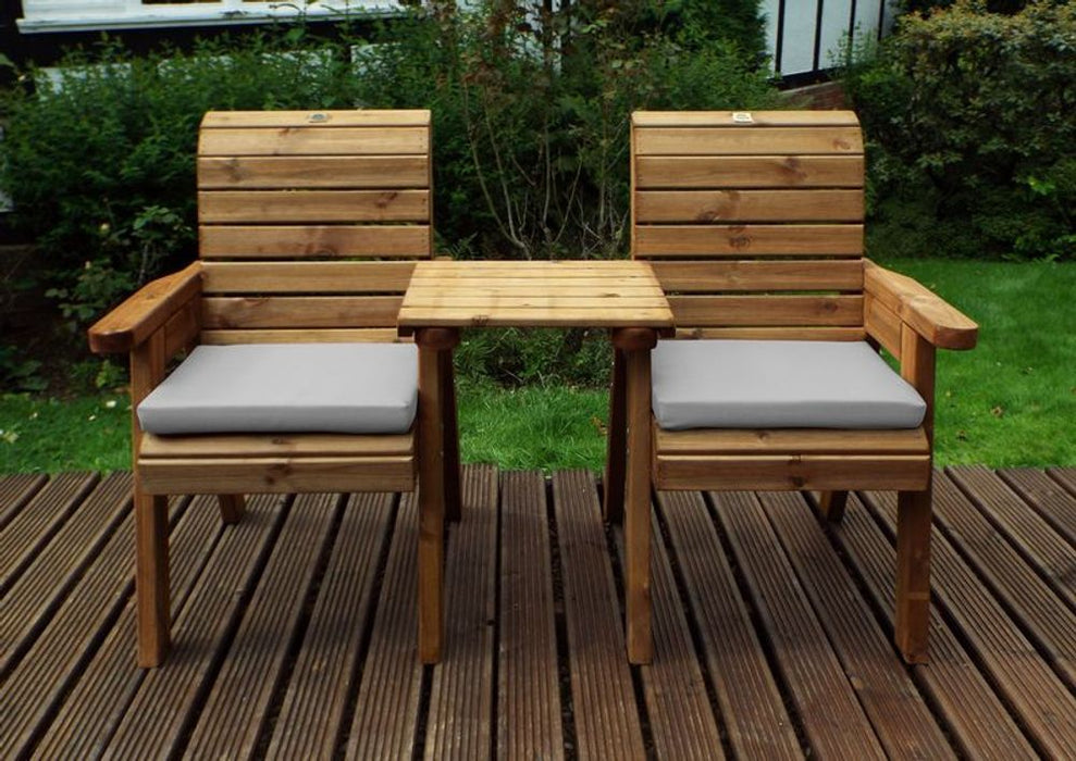 Twin Companion Set Straight - Handcrafted British Design, FSC Wood, Rustproof Bolting, 130kg Weight Limit - 10 Year Guarantee - White Glove Delivery