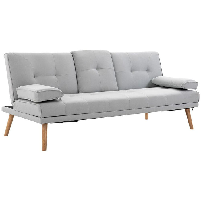 HOMCOM 3 Seater Sofa Bed | Scandi Style | Recliner | Adjustable Back | Middle Table