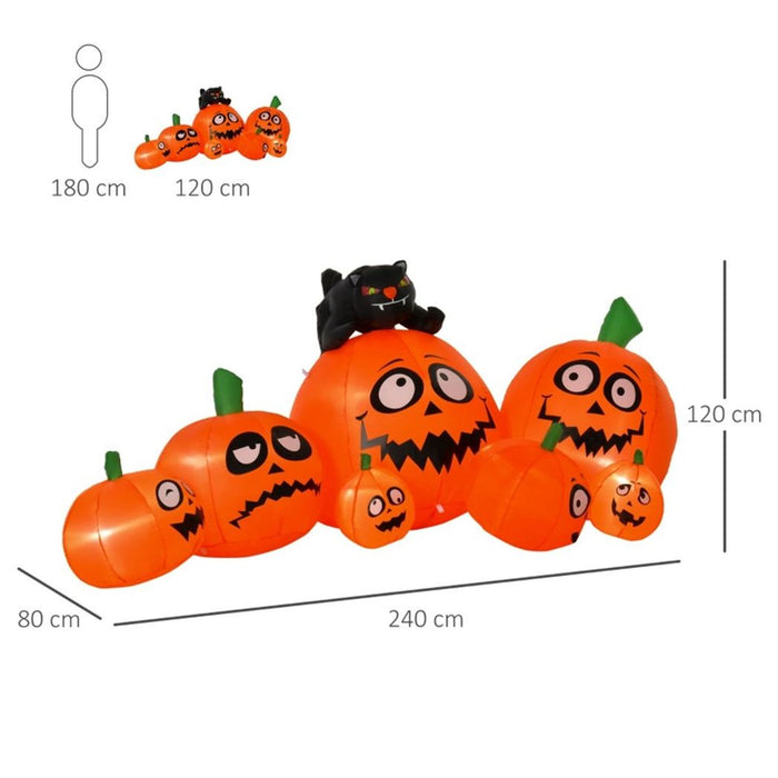 Halloween Decoration Inflatable Pumpkins with cat 240W x 80D x 120Hcm