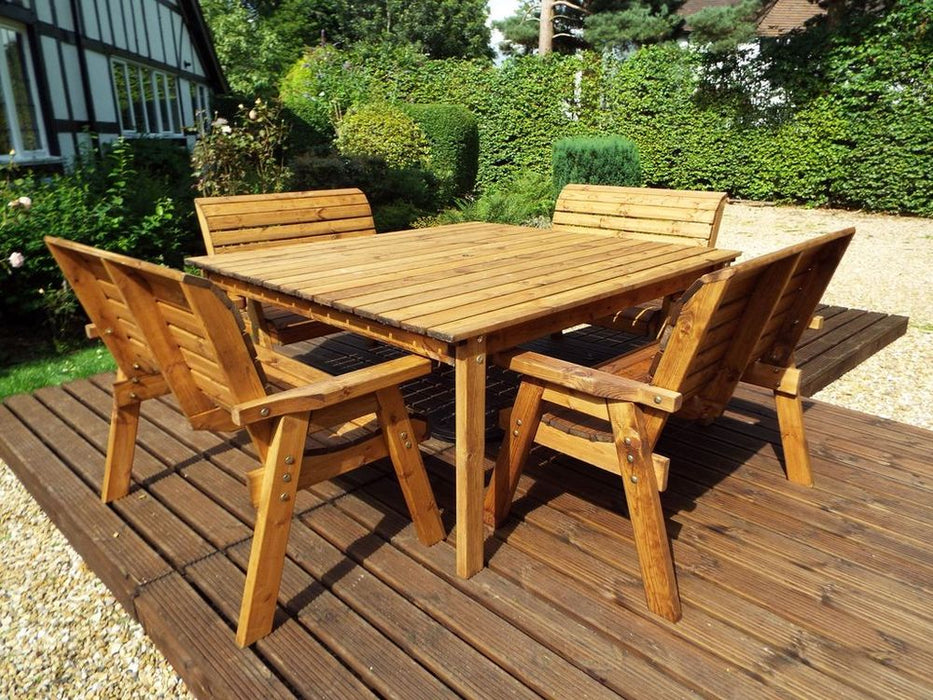 Charles Taylor Solid Wood 8-Seater Outdoor Dining Set | 250cm x 250cm | 10-Year Guarantee