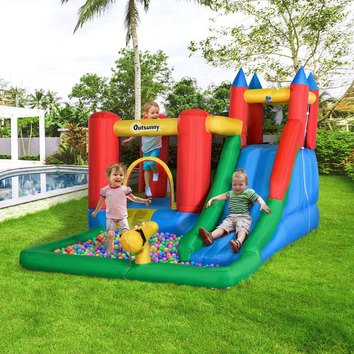 Ultimate Fun: Kids Bouncy Castle with Slide, Water Pool, Climbing Wall & Trampoline - Top Quality!