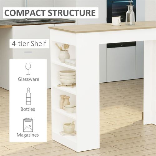Coffee Bar Table Two-function design Natural Wood Effect 115W x 50D x 102.7Hcm 100kg