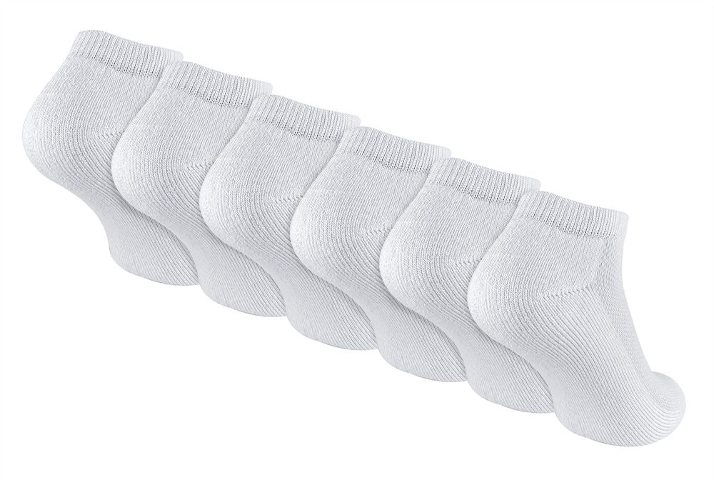 6 Pack Boys Bamboo Trainer Socks