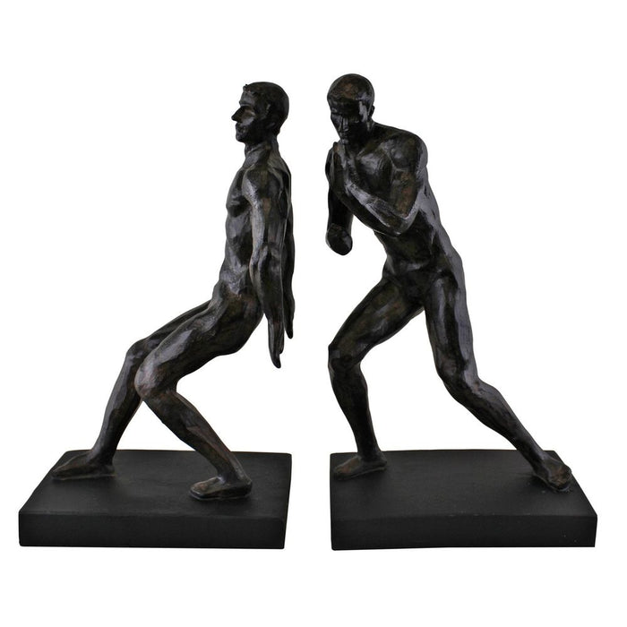 Bronzed Male Statue Bookends" - Detailed | High Quality | Perfect for Bookcase or Mantelpiece | SKU: OR0608