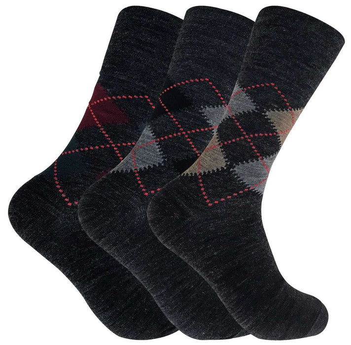 3 Pairs Mens Non Elastic Lambs Wool Socks