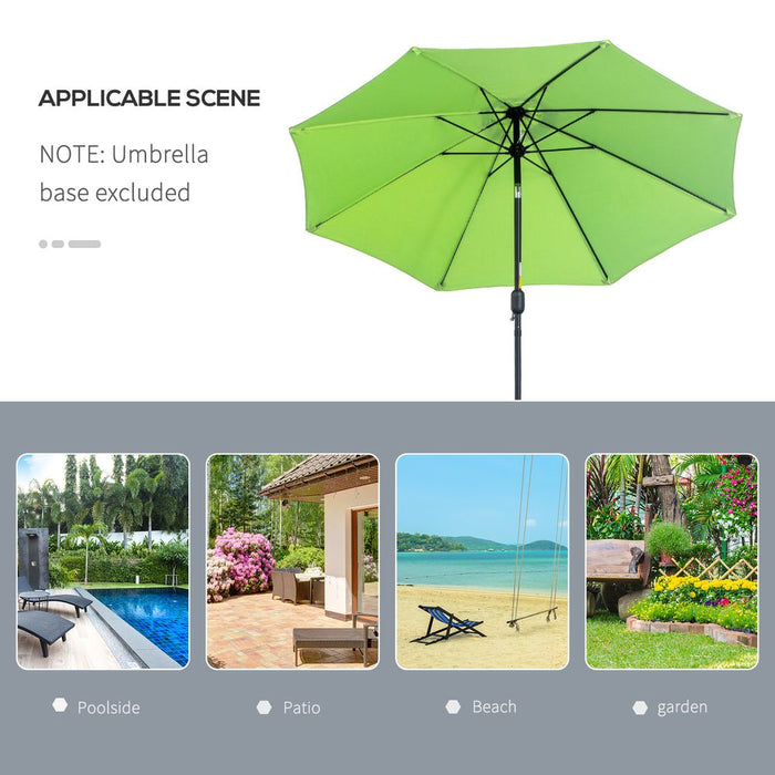 Premium Lightweight 2.7M Patio Sun Umbrella - Aluminium Canopy Tilt - Green