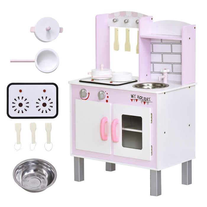 Kids Kitchen Play Set: Sounds, Utensils, Pans, Storage - Role Play