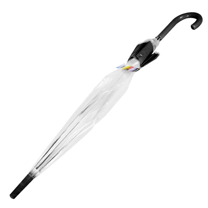 Premium Clear Dome Umbrella - Transparent PVC - Black Trim - 58cm - Stylish and Durable