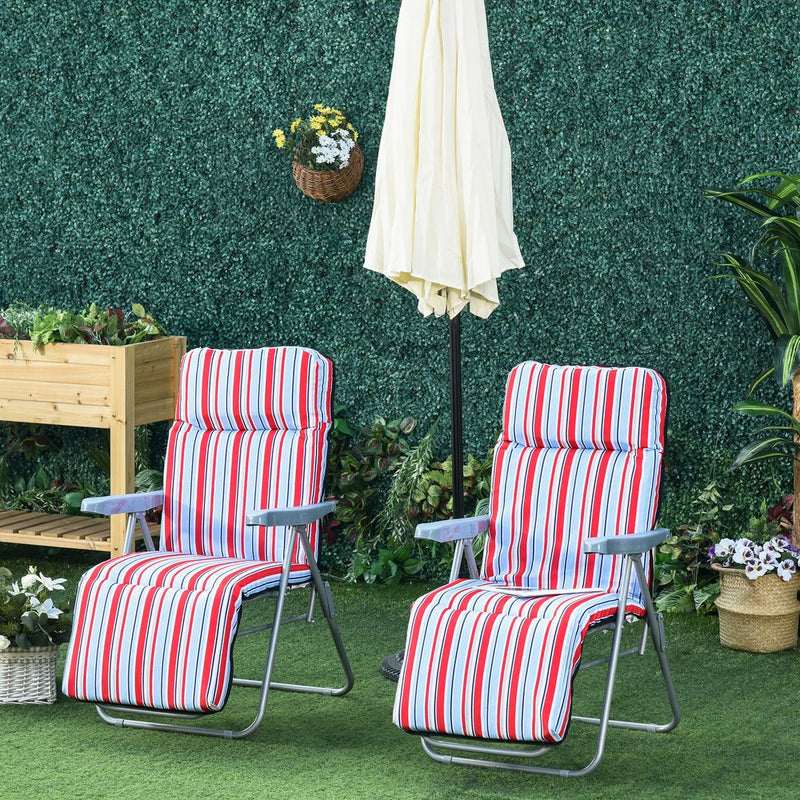 Ultimate Comfort Outdoor Sun Recliners - Folding, Multi-Position, High-Quality Loungers with Cushions