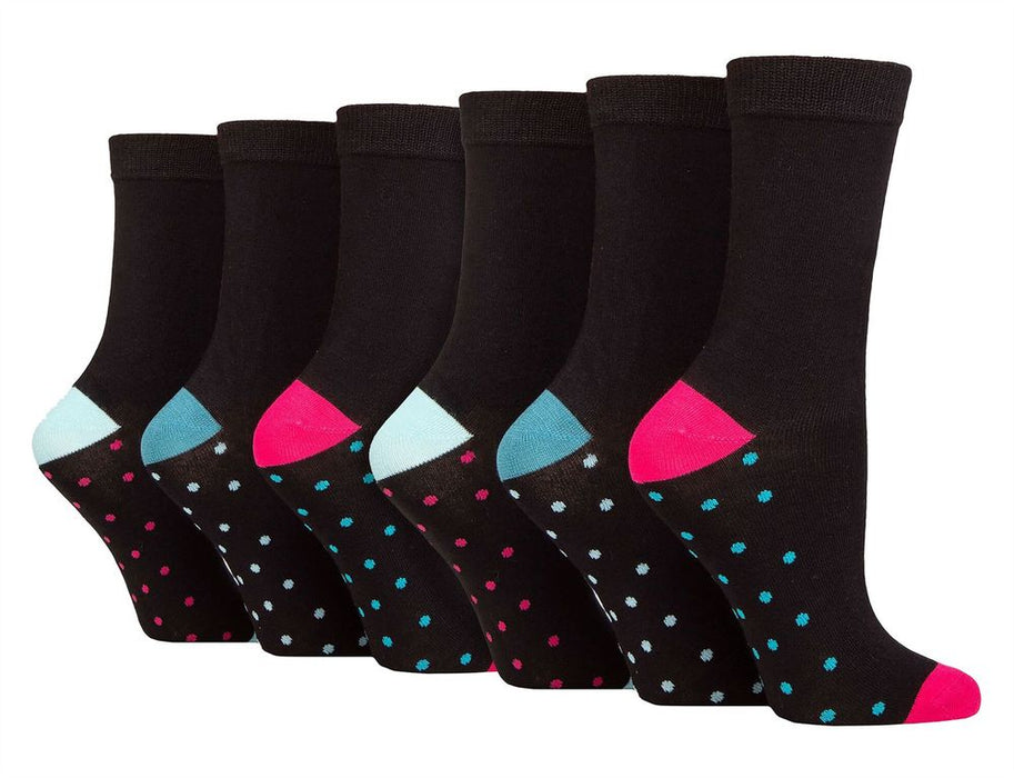 Wildfeet - Ladies 6 Pair Value Pack Bamboo Socks with Foot Patterns