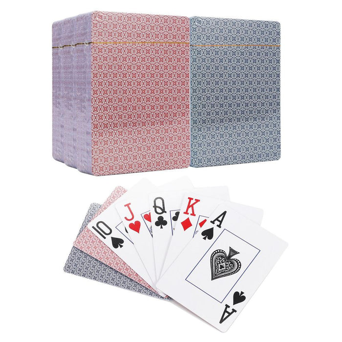 Vinsani Traditional Check Poker Casino Plastic Coated Playing Cards Decks (2 / 4  / 6 / 12)