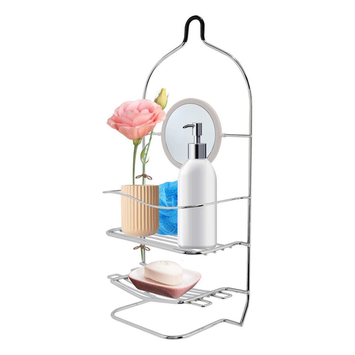 Premium Chrome Bathroom Storage: Shower Caddy, Roll Holder, Iron Wire Trolley - Organize with Style!