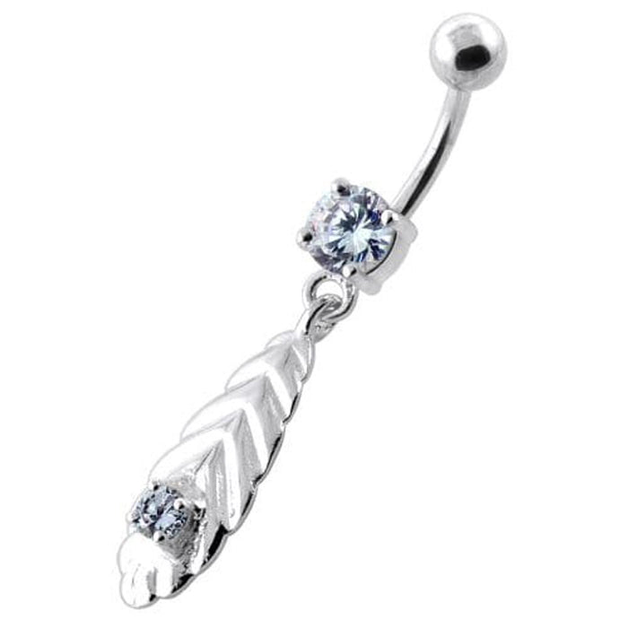 Jeweled Oblong Leaf naval piercing