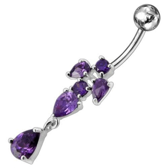 Fancy Jeweled Dangling Belly Ring Body Jewelry