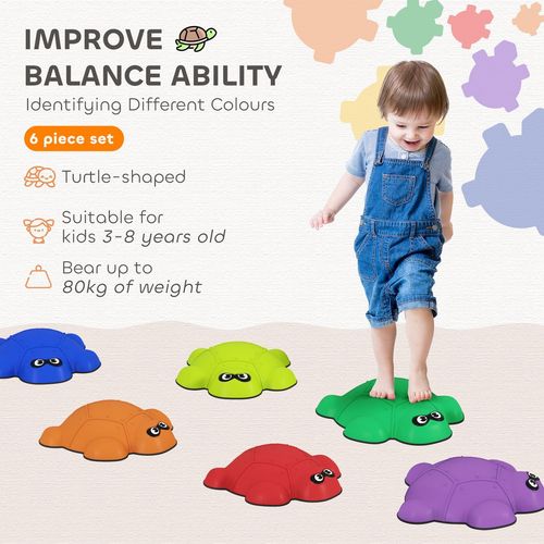 AIYAPLAY 6 PCS Balance Stepping Stones, Stackable River Stones  Non-slip Edge