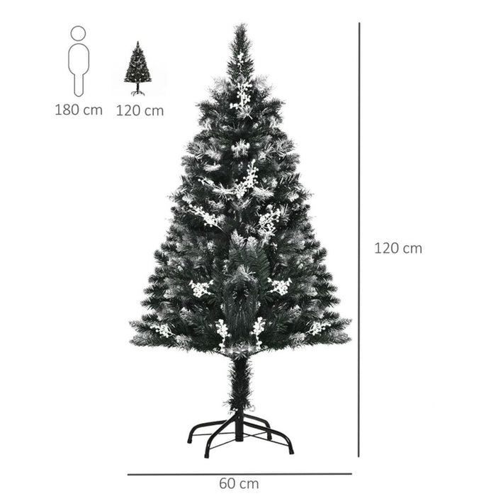 4 ft Christmas Tree Artificial Green Snow-look design