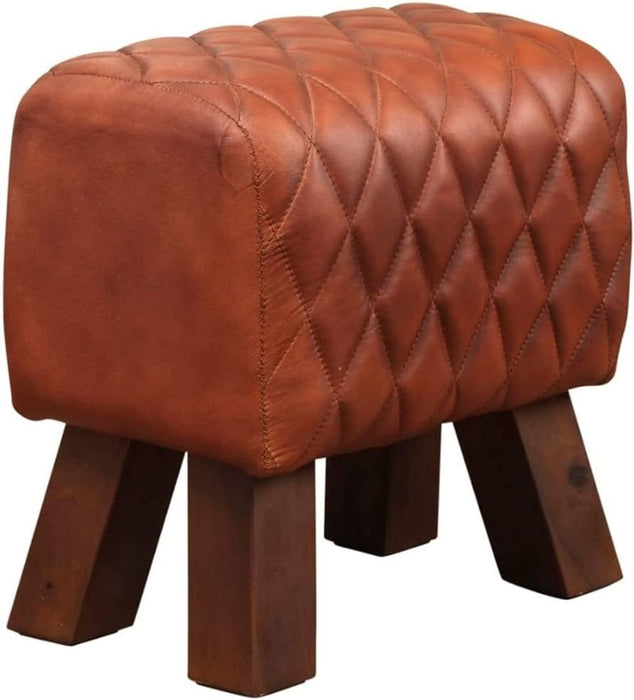 Premium Leather Footstool - 45cm, Sturdy & Versatile - Soft and Luxurious - Buy Now!