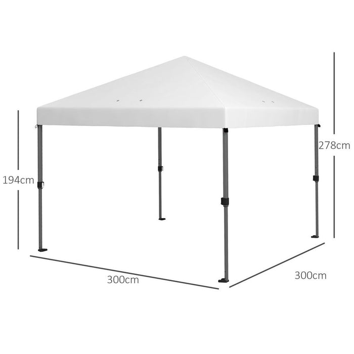 Outsunny 3x3m Pop Up Gazebo - Instant Shelter, White