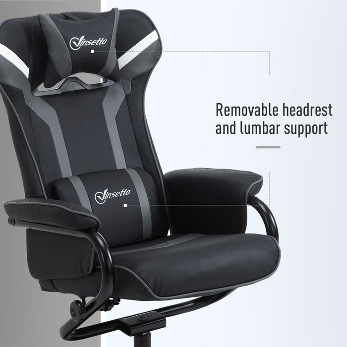 Premium Racing-Style Video Game Chair Set, Deep Grey - High Quality & Comfort