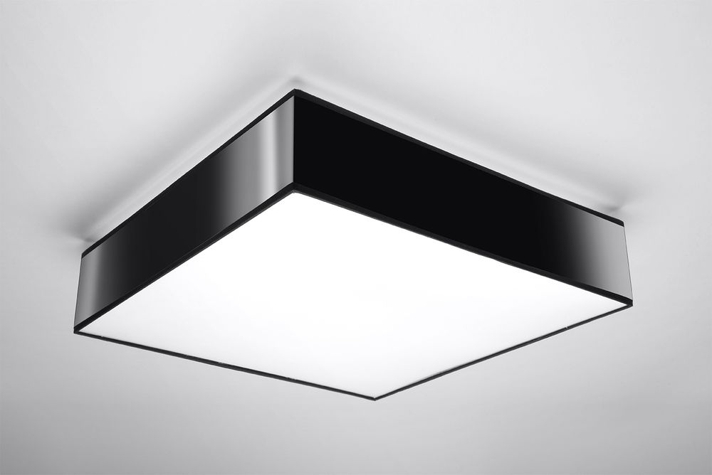 Premium HORUS 55 Black Square LED Ceiling Lamp - Modern Loft Design - High Quality