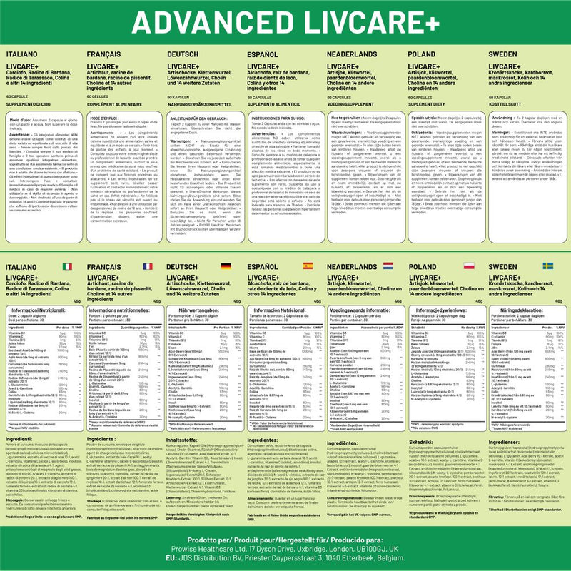 Prowise Advanced Livcare+: Liver Cleanse Detox & Repair - 60 Capsules for Men and Women