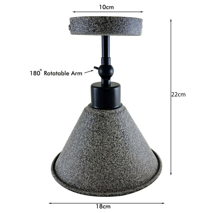 Retro Industrial  Stone Effect Ceiling Flush Mount Light Metal Indoor Light