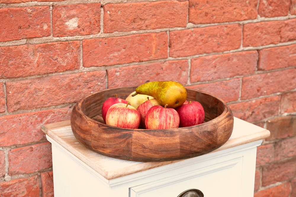 Premium Handcrafted Wooden Bowl - 34cm