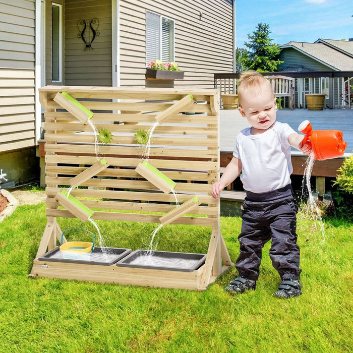 Outsunny Kids Running Water Playset w/ Sink Toys, Water Carts, Tracks