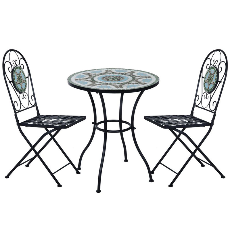 Premium 3pc Bistro Set: Folding Chairs, Patio Furniture, Outdoor - High Quality!