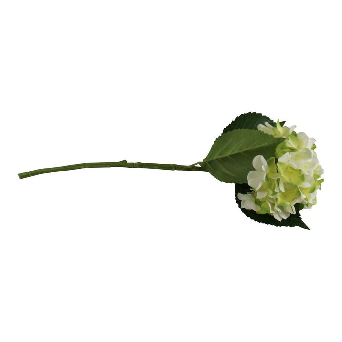 Faux Hydrangea Spray, Cream & Green, 49cm - Top Quality