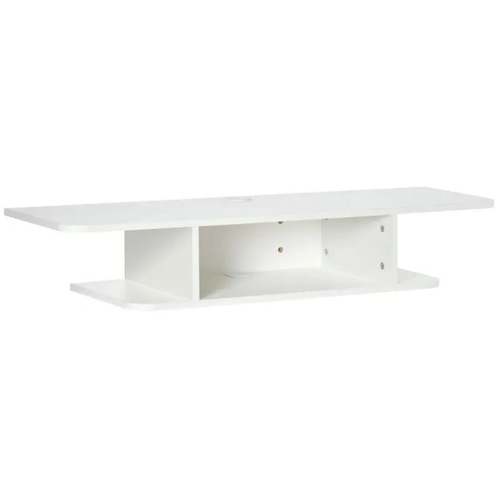 Floating TV Unit Stand Wall Mount Media Console, White - Space-saving, modern design with storage shelf