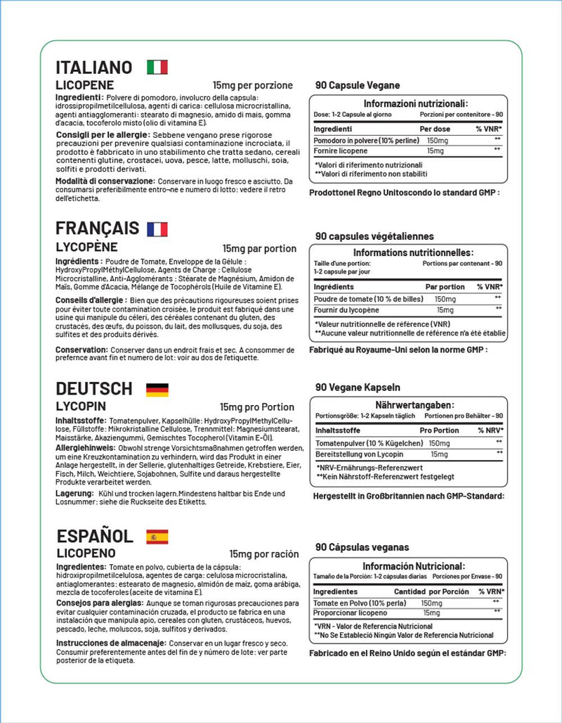 Lycopene 15mg Capsules | Powerful Antioxidant | Prostate, Heart & Eye Health | Prowise Healthcare